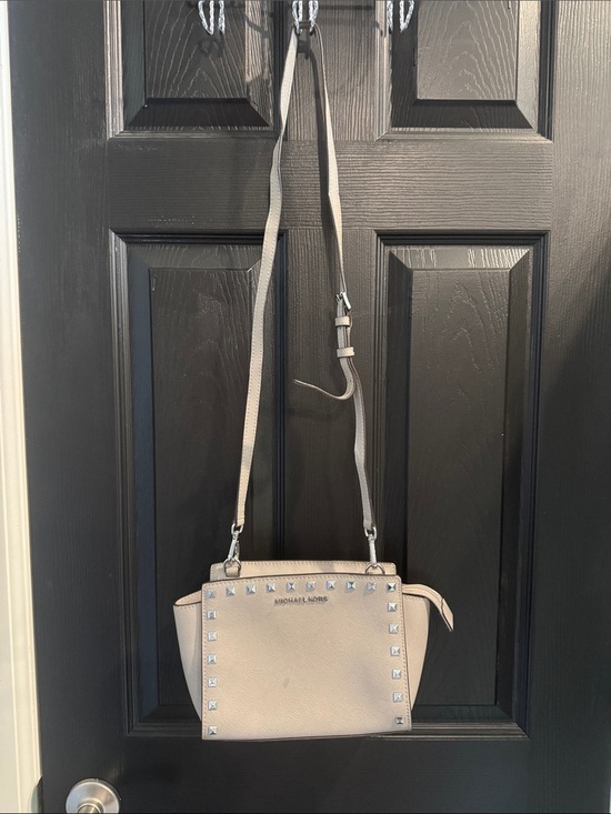 Michael Kors Handbags - Michael Kors Light Beige Studded Crossbody Bag